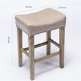 thumbnail image 6 of Aukfa Counter Height Bar Stools Set of 2 Backless Wood Saddle Kitchen Bar Stool Saddle Stool for Room, Bar,Gray, 6 of 8