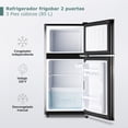 thumbnail image 2 of Refrigerador Frigobar 85 L 3 Pies con Dos Puertas, Congelador, Termostato y Estante para Botellas, 2 of 8