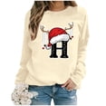 thumbnail image 2 of WEAIXIMIUNG Sweat-Shirt pour Femmes Tendance Imprimé de Noël Décontracté à Manches Longues Pull Col Rond Sweat à Capuche 1, 2 of 4