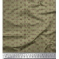 thumbnail image 1 of Soimoi Green polyester Crepe Fabric Ribbons & Brown Heart Decor Fabric Printed Yard 42 Inch Wide, 1 of 3