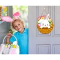 thumbnail image 3 of WaaHome Easter Door Decorations,11.7"x13.5" Easter Bunny Basket Door Sign Easter Door Hanger Signs for Wall Door Home Indoor Outdoor Spring Decor Supplies, 3 of 7