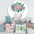 thumbnail image 1 of Designart - Bouquets of Flowers In Rustic Flowering Pot - Traditional Metal Circle Wall Art, 1 of 5