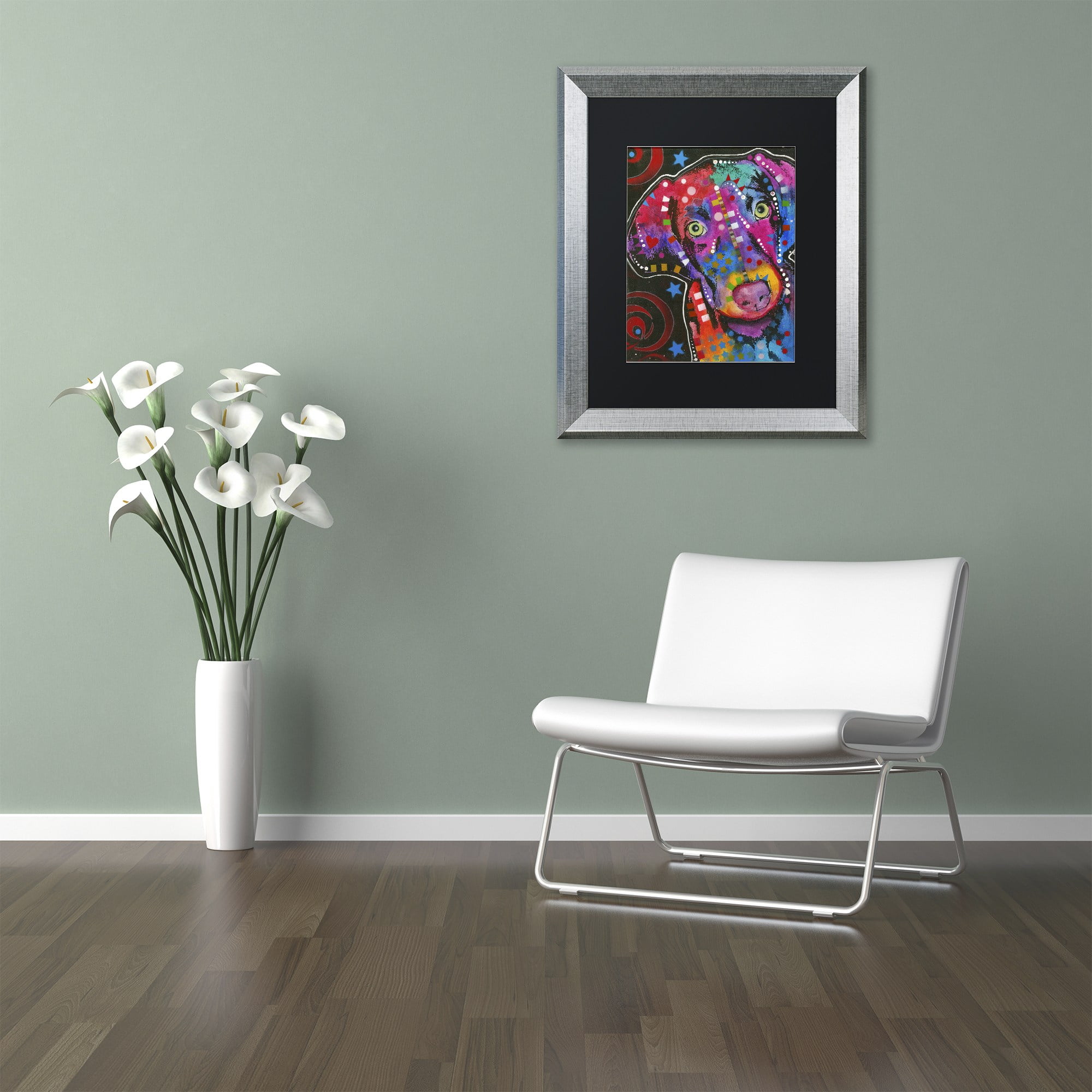 Trademark Fine Art "18" Canvas Art by Dean Russo, Black Matte, Silver Frame