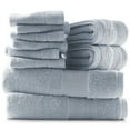 thumbnail image 6 of Clara Clark Bath Towels Set, 100% Cotton Luxury Softness 10 Pc Set, Ice Blue, 6 of 7