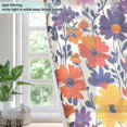 thumbnail image 4 of Yayeee Window Curtains Light Filtering 63"x52" Grommet Panel Pair Home Living Room Decor, Colorful Flowers Pattern, 4 of 7