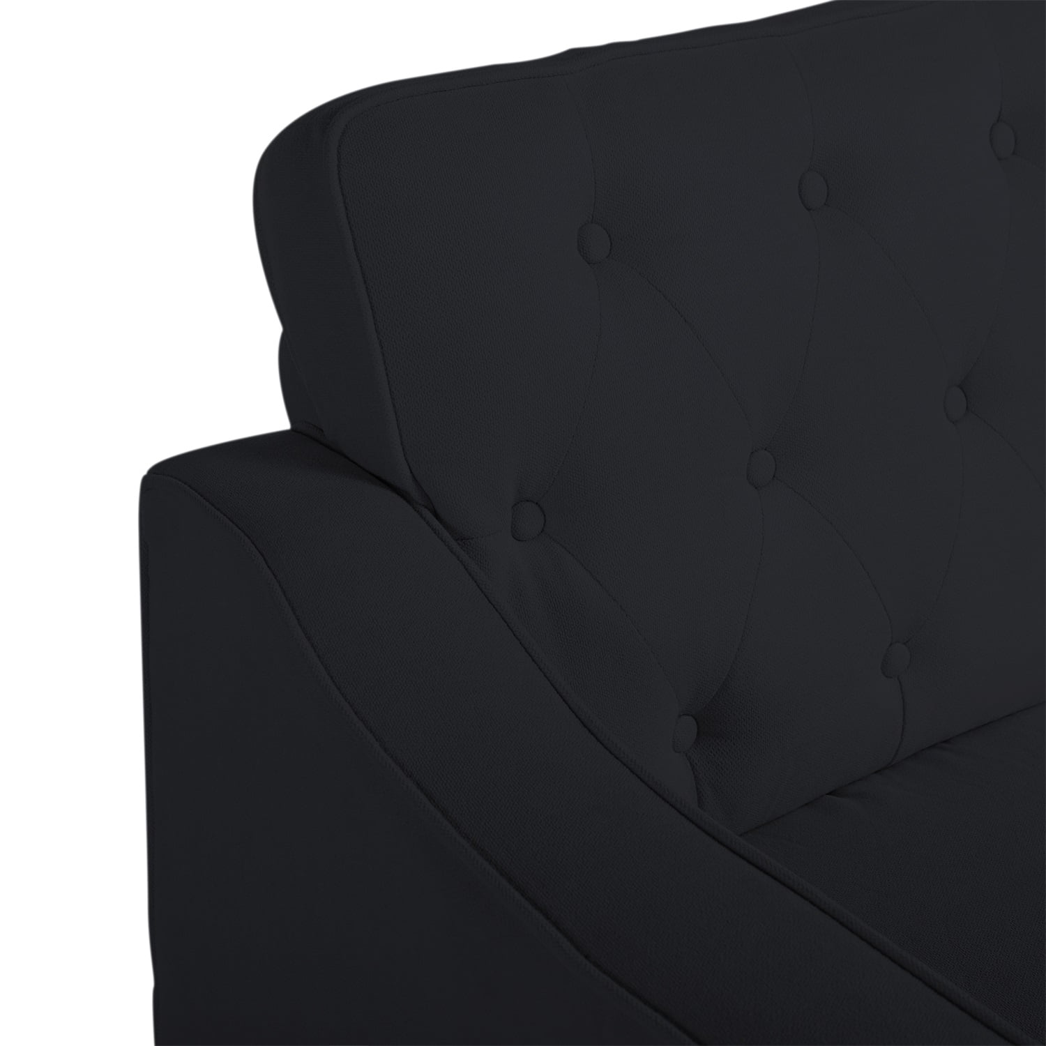 Resenkos 77" Upholstered Sofa Couch with Wood Leg, Square Arms and Tufted Back for Living Room, Bedroom, Apartment, Black Resenkos 77" Upholstered Sofa Couch with Wood Leg, Square Arms and Tufted Back for Living Room, Bedroom, Apartment, Black