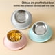 thumbnail image 5 of El color de Macaron inclinó el cuenco anti de la comida para gatos del resbalón de la alimentación sana de la boca oblicua 15° del sombrero anti de la hormiga, 5 of 5