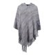 thumbnail image 1 of Capa de mujer, informal, cálida, con borlas, de punto, chal, bufanda a rayas, jersey, tops, capa de mujer, 1 of 2