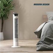 Gusto 33 Bladeless Tower Fan, 3-Speed Electric Fan with LED Display and WiFi Function, White