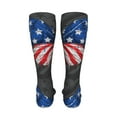 thumbnail image 6 of Honeii Butterfly With USA Flag Print Calf Socks Sports Socks Seamless Toe, Trouser Socks,Knee High Long Socks for Women and Men-One Size, 6 of 8