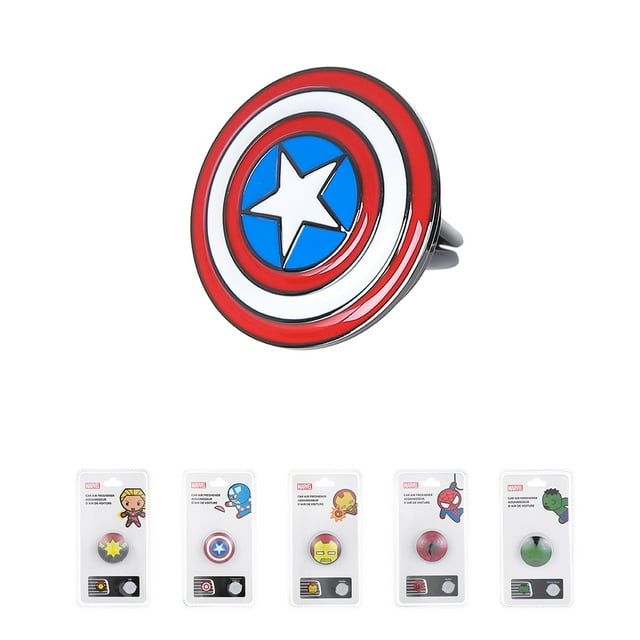 MINISO Marvel Aromatherapy Essential Oil Diffuser Car Diffuser Vent Clip 30mm Stainless Zinc Alloy Car Diffuser Locket Air Freshener - Captain America