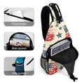 thumbnail image 4 of Full Print Chest Bag 8×15in Outer Large Bag On Both Sides Of Mesh Bag Inside Pocket Design Sponge Pad Shoulder Strap Independence Day Theme Star (9), 4 of 8