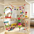 thumbnail image 5 of Parakeet Toys Set, Colorful Bird Toys for Parakeets, Pet Bird Cage Hammock Swing Climbing Ladders Chewing Toy Mirror Hanging Bell Wooden Perch for Budgerigar, Conures, Love Birds (A), 5 of 10
