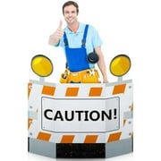 4 ft Construction Barricade Cardboard Standup Cutout Engineering Theme Party Decoration Construction Caution Sign Backdrop Photo Prop Stand-up Cardboard Traffic Safety Roadblock Standup Cutout