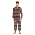 thumbnail image 3 of FORMRS Onesies Pajama for Adults Unisex Hoodie Winter Jumpsuit One Piece Sleepwear, Sizes S-2XL, Tribal Geometric, 3 of 7