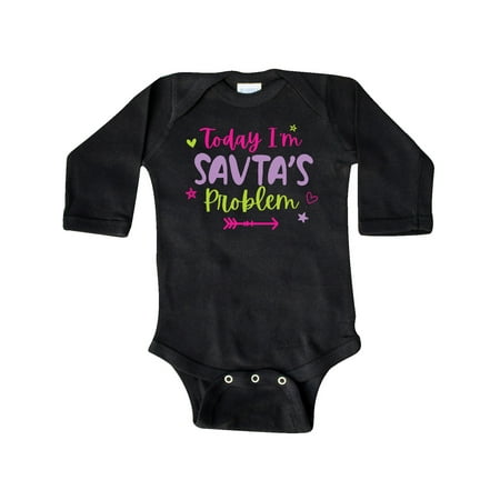 

Inktastic Child Funny Today Im Savtas Problem Gift Baby Girl Long Sleeve Bodysuit