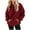 Wine, variant on Naotn Womens Ridded Hoodies Fall Casual Oversized Hooded Sweatshirts Fashion Loose Solid Color Pullover Tops with Kangaroo Pocket