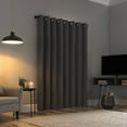 thumbnail image 2 of Sun Zero Channing Grid Texture Draft Shield Fleece Insulated 100% Blackout Grommet Curtain Panel, 50X63, Coal, 2 of 10