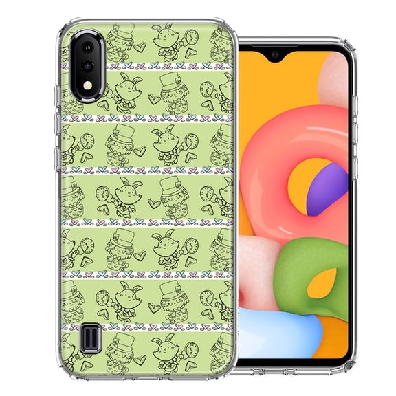 MUNDAZE For Samsung A01 Wonderland Hatter Rabbit Design Double Layer Phone Case Cover