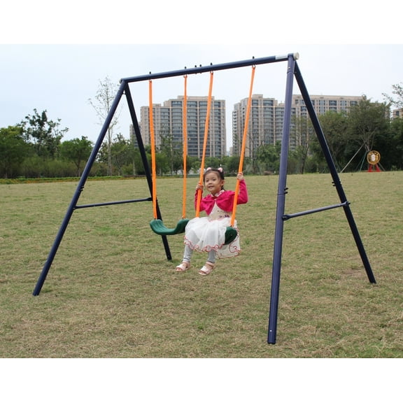 YIYADO Outdoor Swing, A-Frame, U-Shaped Curve, High-Quality Metal Frame, Waterproof and Rust-Proof, 2 Children from 3 to 8 Years Old