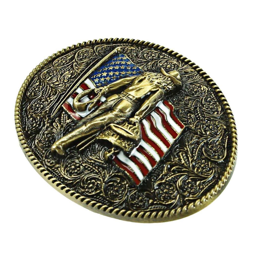 Nice Retro Cowboy Style Britain Flag Zinc-Alloy Pin Buckle For 38-40mm Belt 