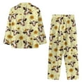 thumbnail image 3 of DISNIMO Cow Sunflower Print Women Pajama Sets 2 Piece Pj Lounge Sets Long Sleeve Sleepwear with Long Pants Casual Loose Nightwear with Pocket Button Down Loungewear, XS, 3 of 7
