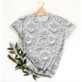 thumbnail image 3 of Hvot&aat Women's 3D Floral Print T-Shirts Casual Round Neck Short Sleeve Tops Summer Loose Fit Blouses, 3 of 4