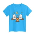 thumbnail image 4 of Toddler Boys Girls Halloween T-Shirt Tis The Season Shirts Kid Pumpkin Ghost Tees Spooky Season Outfits Fall Tops Size for 9-10 Years,Blue, 4 of 5