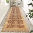 thumbnail image 2 of Casavani Hand Woven Durries Geometric Kitchen Outdoor Brown Carpet 2.6x4 feet, 2 of 5