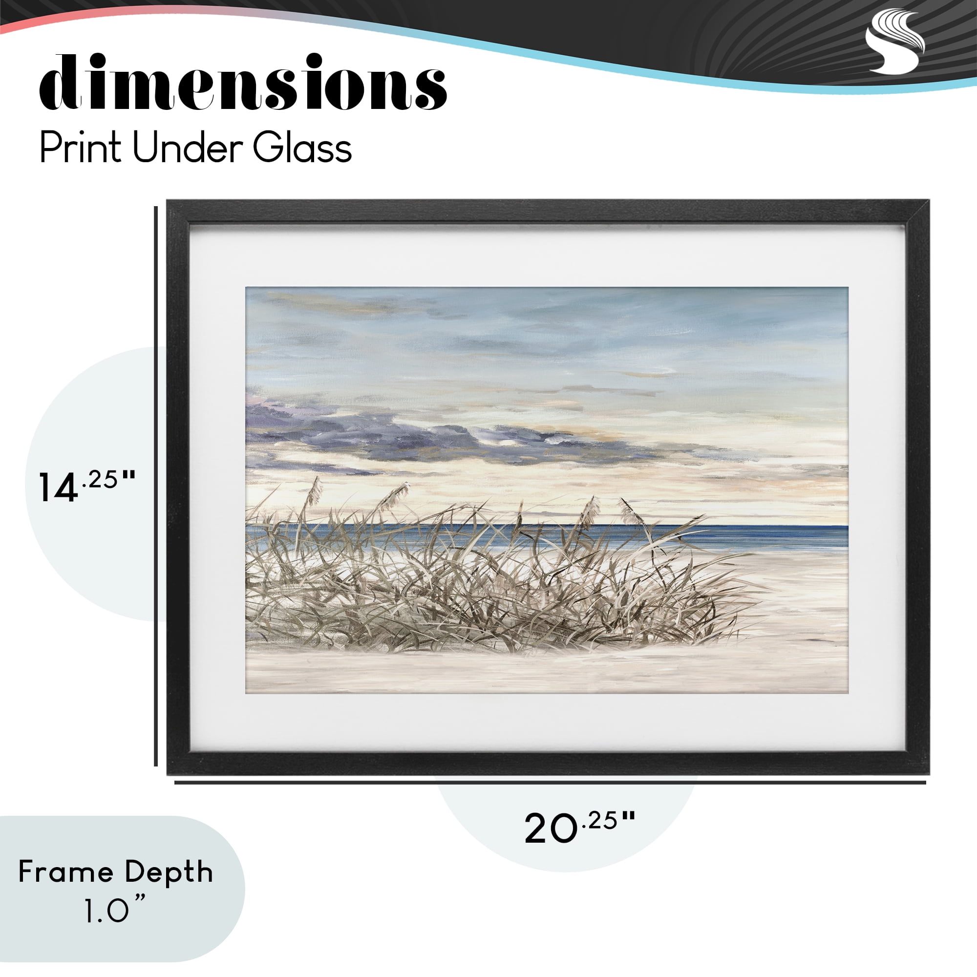 Stupell Industries Windy Beaches Landscape Black Framed Print Under Glass, design by Julie DeRice
