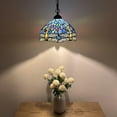 thumbnail image 5 of Tiffany Blue Stained Glass Dragonfly 12-Light LED Pendant Lights for Dining Room, Hotel, Restaurant, Cafe, 5 of 8