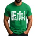 thumbnail image 2 of Men's Crew Neck Short-Sleeve T-Shirt With Bible Verse & Letter Design Casual Daily Wear Comfortable Fabric All-Season Casual Tees,Green,M, 2 of 4