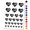Black, variant on OH Ohio State in Heart Water Resistant Temporary Tattoo Set Fake Body Art Collection - Hot Pink