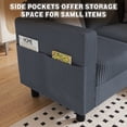 thumbnail image 4 of Convertible Sectional Sofa Couch, Modern Linen Fabric L-Shaped 3-Seat Sofa Sectional with Reversible Chaise for Small Space (Dark Gray), 4 of 9