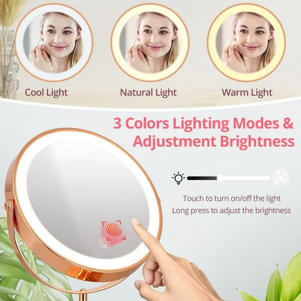 Lumière LED pour miroir de maquillage, 3 couleurs, gradation de la