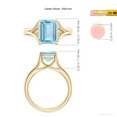 thumbnail image 5 of ANGARA Natural Solitaire 3 ct Aquamarine Split Shank Engagement Ring in 14K Yellow Gold for Women (Size-10x8mm) | March Birthstone, Anniversary, Jewelry Gift for Women | Natural Aquamarine Ring, 5 of 9