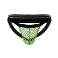 thumbnail image 2 of HKEJIAOI Mens Jockstraps Fish Net Low Rise Underpants Hollow Out Briefs Underwear, Green L, 2 of 4