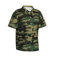 thumbnail image 2 of Hawaiian Shirt For Men, Green Camo Classic Mens Button Down Short Sleeve Shirt, Summer Beach Shirts For Men, 2 of 2