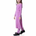 thumbnail image 6 of Zwiiyzr 8-17Y Muslim Islamic Girls Round Neck Long Sleeves Maxi Dress and Pants Suit for Medium Big Kids Purple, 6 of 6