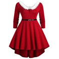 thumbnail image 1 of Femmes Robe de Noël Hiver Manches Longues V Cou Slim Fit une Robe de Ligne, 1 of 6