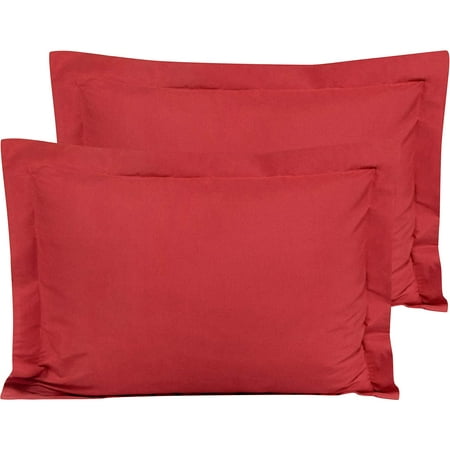 100% Egyptian Cotton Sateen Weave-Luxurious 600 Thread Count Pillow Shams | Set of 2 | Euro Size 26" x 26"(Inches) Burgundy Solid.