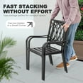 thumbnail image 2 of Nuu Garden 5-Piece Metal Patio Dining Set, Outdoor Dining Set for 4 Include 41'' Round Patio Dining Table with Umbrella Hole and 4 Stackable Chairs, Patio Furniture, Black, 2 of 9