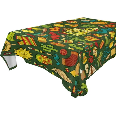 

Square Tablecloth with Symbols On The Latin America Theme Prints Anti-Wrinkle and Smooth Table Cloth for Kitchen/Home Decoration(54x72)