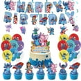 thumbnail image 1 of Linda vajilla para fiesta de cumpleaños de Lilo & Stitch, pancarta para pastel, bandera desechable para colgar, globos de Lilo & Stitch, decoración de cumpleaños, 1 of 4
