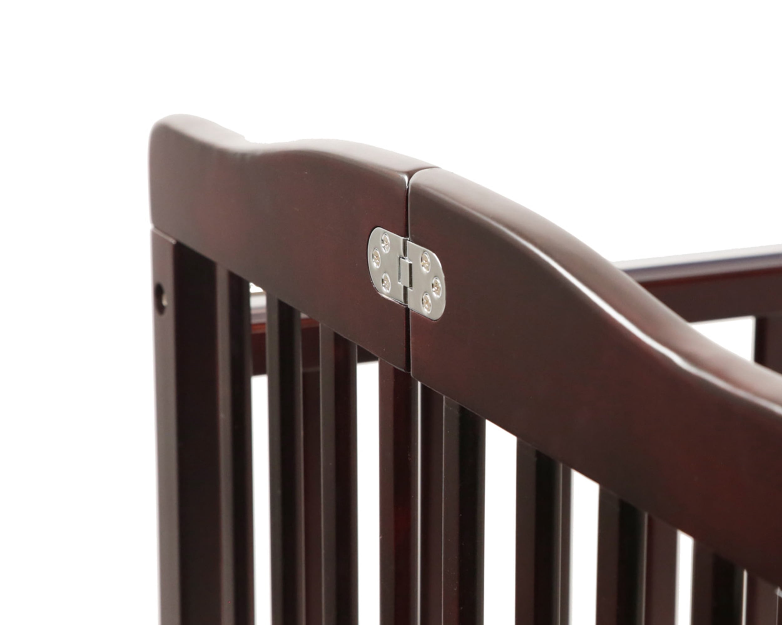 L.A. Baby Little Wooden Folding Portable Mini Crib with Mattress, Cherry