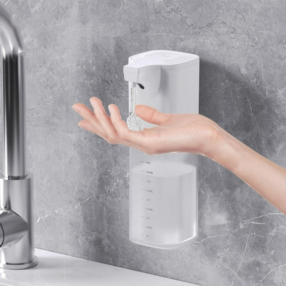 Automatic Soap Dispenser (Touchless Liquid Pump, Rechargeable Wall-Mount Unit), White Gel 550Ml, White Automatic Touchless Soap Dispenser, 550Ml, Rechargeable With Wall Mount, Meiiso