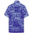 thumbnail image 2 of HAPPY BAY Men's Hawaiian Shirts Short Sleeve Button Down Shirt Men's Party Shirts Casual Holiday Summer Tropical Island Shirts for Men Funny S Island Collage Print, Blue, 2 of 7
