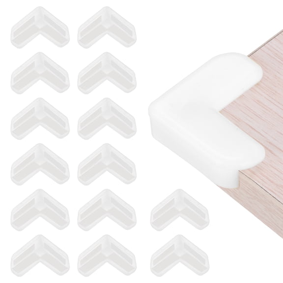 Uxcell Corner Protectors 16Pcs Table Corner Protectors Furniture Corner Guard and Edges Bumpers(L-shaped, White)