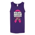 thumbnail image 2 of Real Men Wear Pink Awareness Mens Graphic Tank Top, Purple, Small, 2 of 3