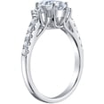 thumbnail image 4 of PEORA Moissanite Oval Cut Engagement Ring and Wedding Band Bridal Set in Sterling Silver, 1.50 Carat Center, DE Color, VVS Clarity, Size 7, 4 of 4